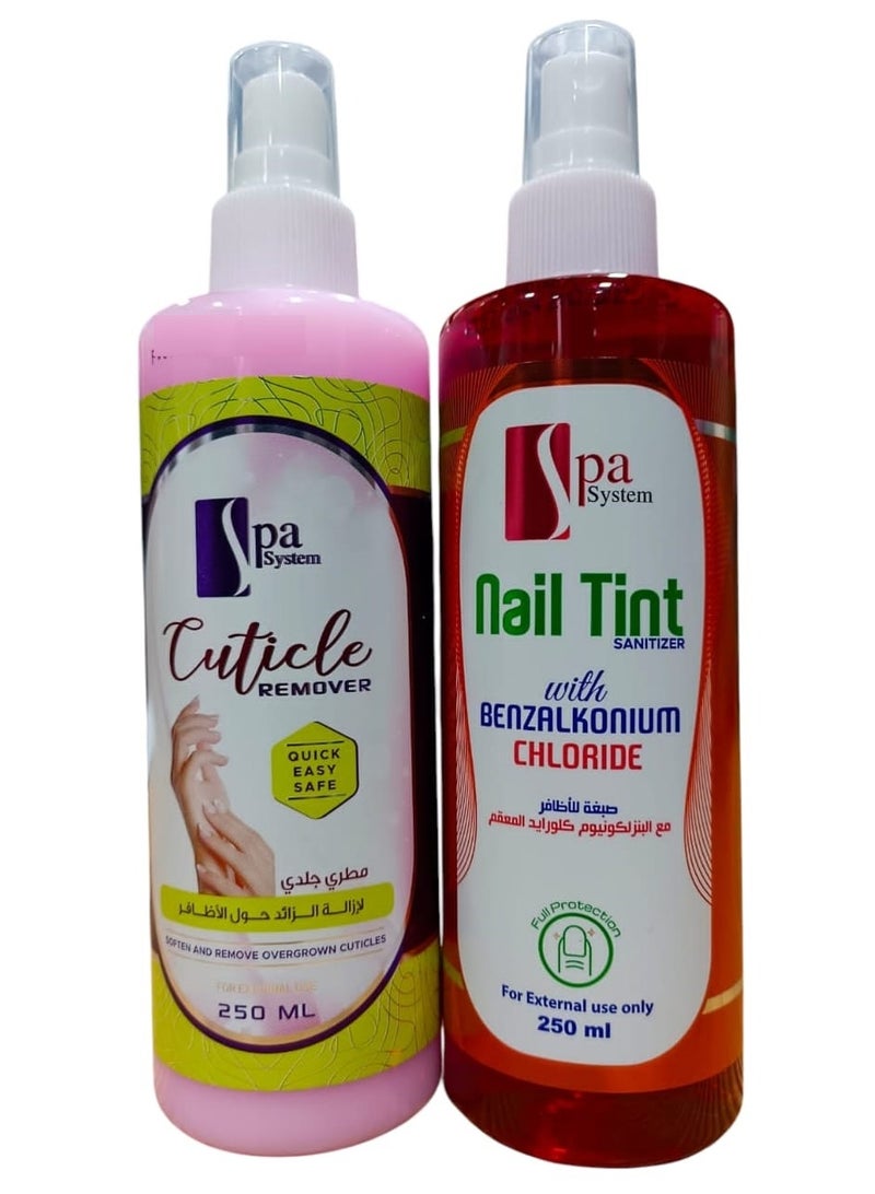 Spa System Moisturizer to Remove Excess Skin Around the Nails 250 ml Shiny Nail Color 250 ml