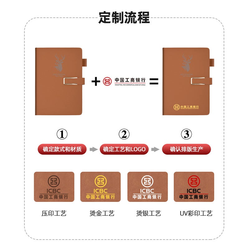 Imitation Leather A5 Business Notebook – Detachable Loose-Leaf with Calculator and Card Holder - Image 4