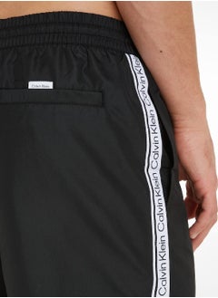 CALVIN KLEIN Calvin Klein Men's Swim Shorts - Medium Drawstring - Swimwear - Polyester , Black  - Image 4