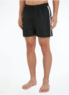 CALVIN KLEIN Calvin Klein Men's Swim Shorts - Medium Drawstring - Swimwear - Polyester , Black  - Image 1