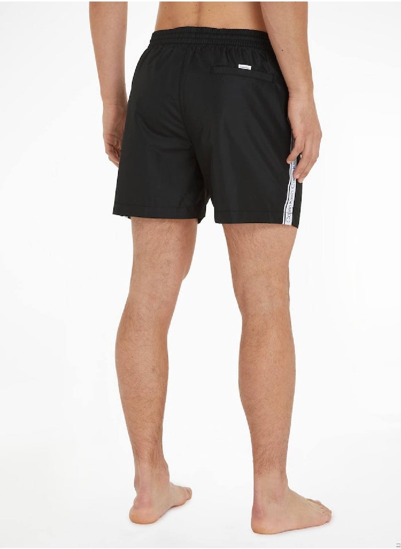 CALVIN KLEIN Calvin Klein Men's Swim Shorts - Medium Drawstring - Swimwear - Polyester , Black  - Image 3