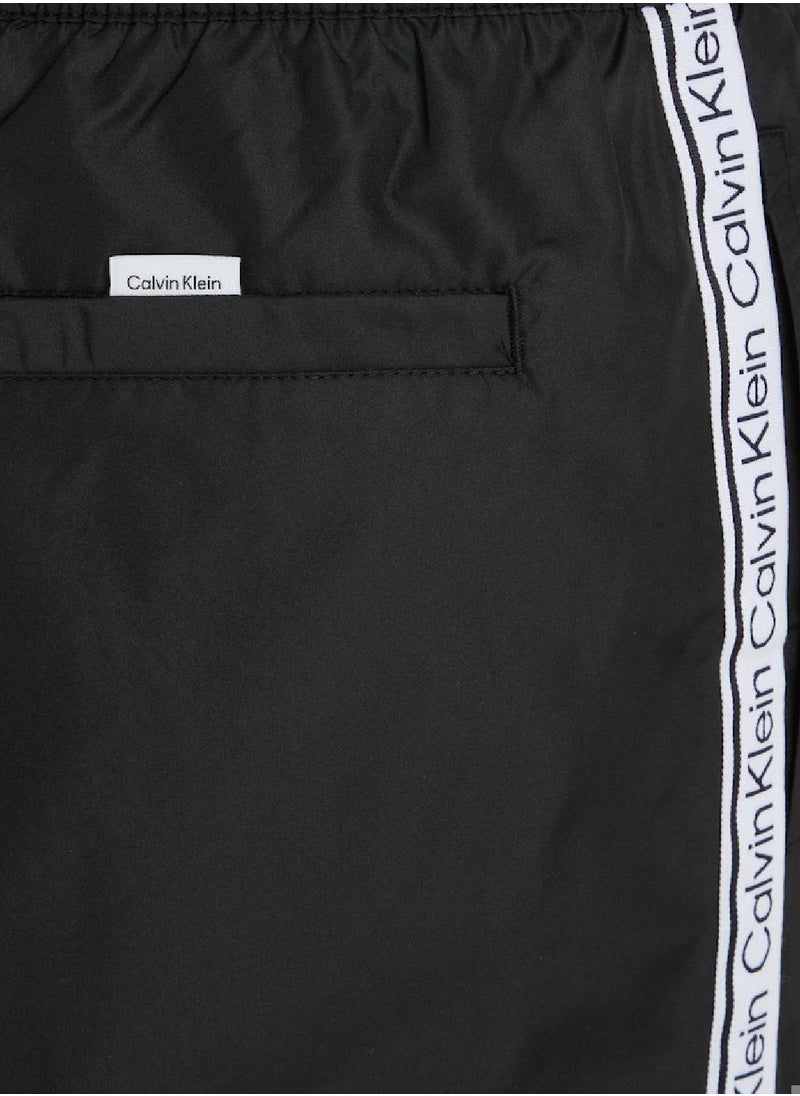 CALVIN KLEIN Calvin Klein Men's Swim Shorts - Medium Drawstring - Swimwear - Polyester , Black  - Image 5
