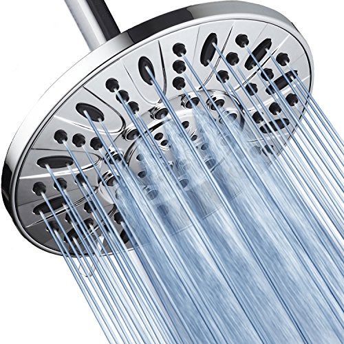 AquaDance High Pressure 6-Setting, 7" Rainfall Shower Head – Tested to Meet US Quality Standards, Angle-Adjustable, with Tool-Free Installation – Chrome Finish - Image 1