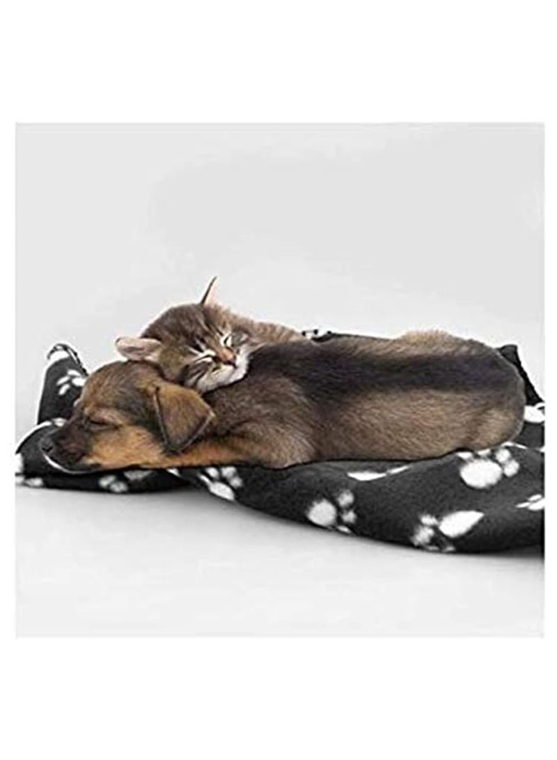 Pet Blanket Cushion Dog Cat Fleece Blankets Pet Sleep Mat black - Image 3