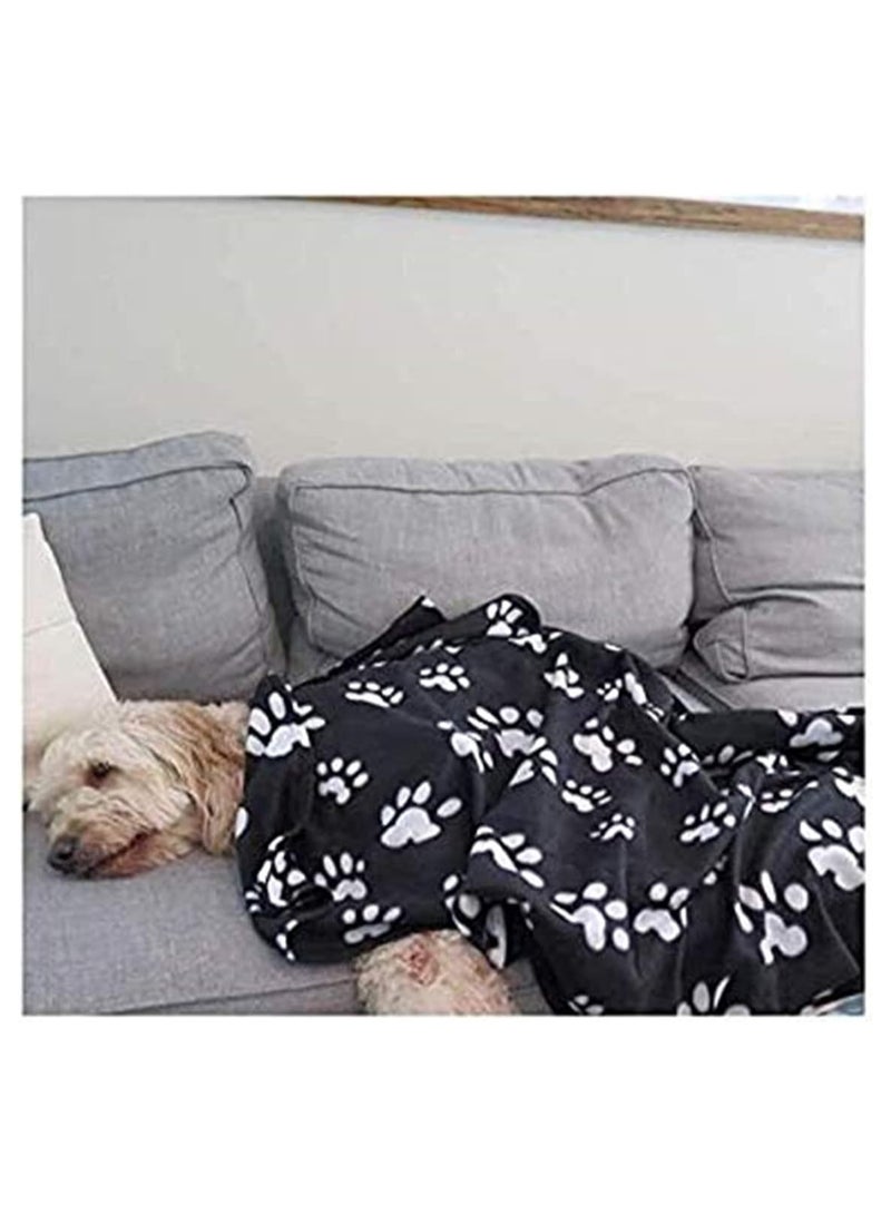 Pet Blanket Cushion Dog Cat Fleece Blankets Pet Sleep Mat black - Image 5