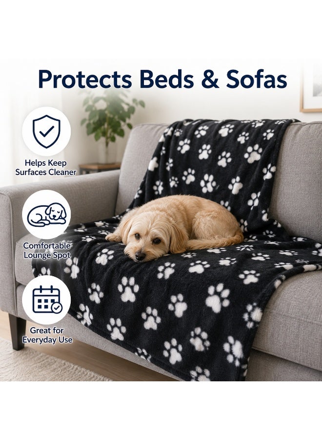 Pet Blanket Cushion Dog Cat Fleece Blankets Pet Sleep Mat black - Image 4