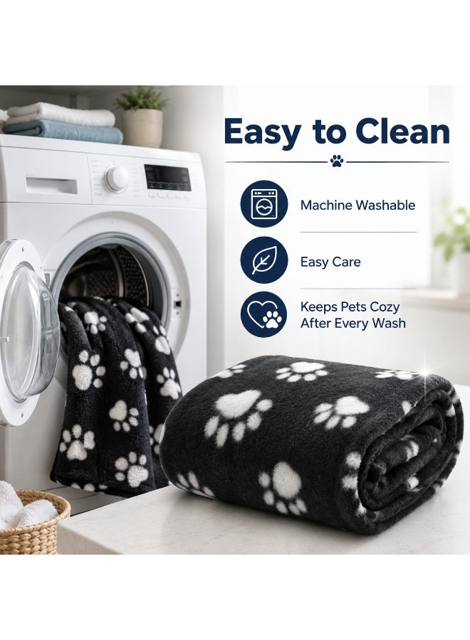 Pet Blanket Cushion Dog Cat Fleece Blankets Pet Sleep Mat black - Image 5