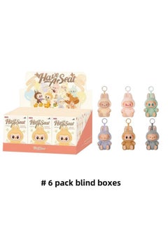 Generic Generation Popmartlabubu Gift Rab Cloth Vinyl Doll Coat Doll Keychain Trendy Play Blind Box-Color:Second Generation End Box [6 Blind Boxes]  - Image 1