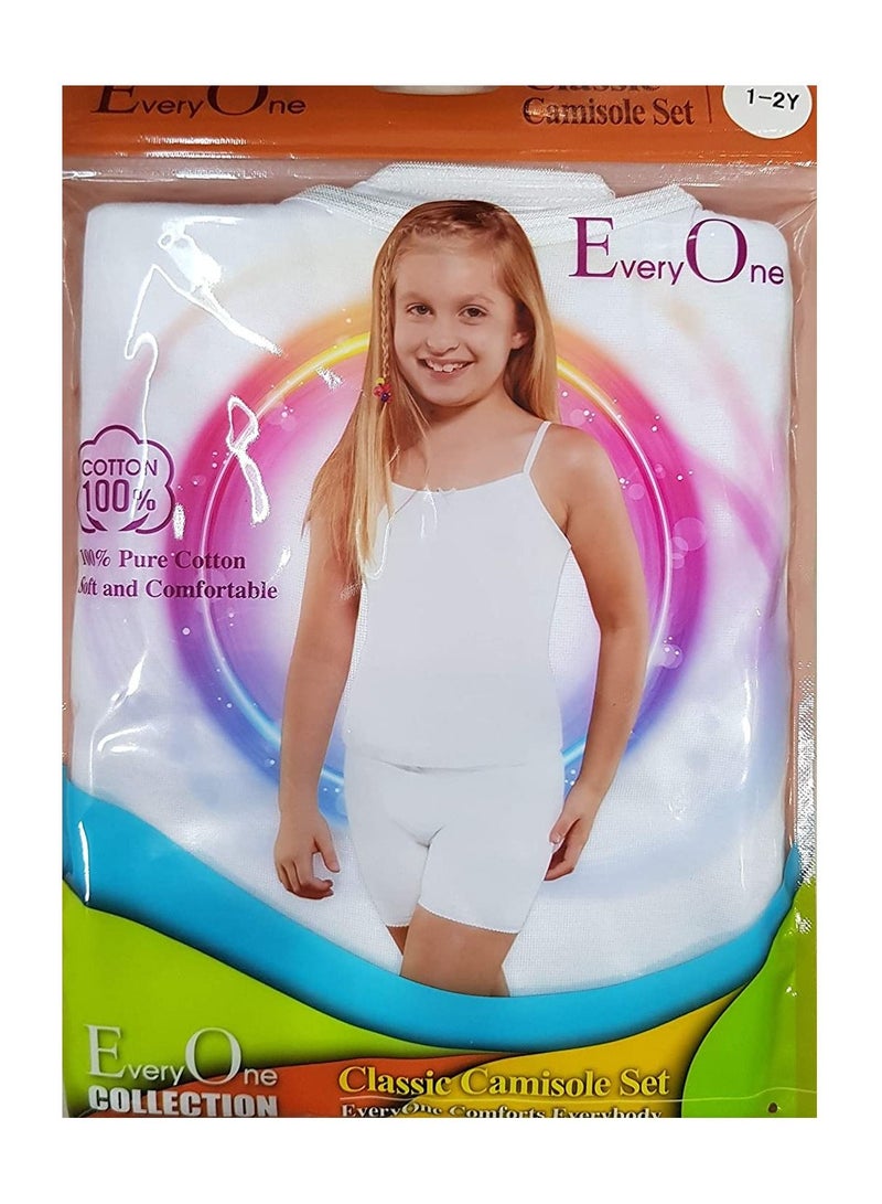 DeloPik Girls Cotton White Camsiole and short, Girls White Underwear Set(PACK OF 1)(7-8 YEARS) - Image 3