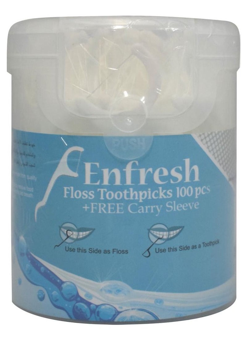 Enfresh 100-Piece Floss Toothpicks White  - Image 1