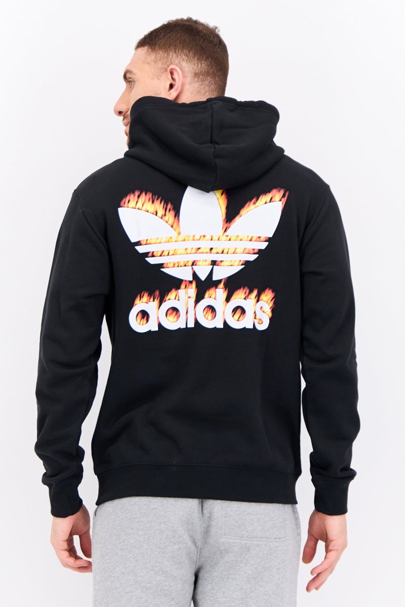 adidas Originals Men Sportswear Fit Graphic Outdoor Hoodies, Black  - Image 2