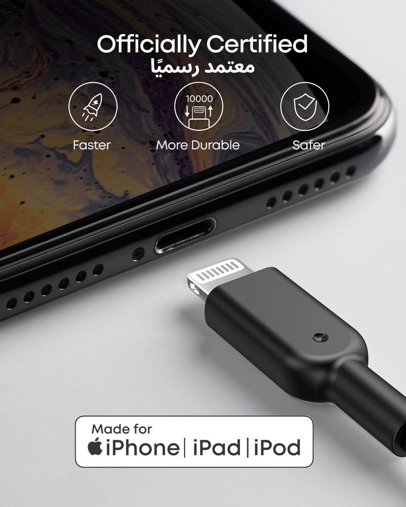 Anker Powerline II Lightning Cable, [3ft MFi Certified] USB Charging/Sync Lightning Cord Compatible with iPhone 14 Plus 14 14 Pro Max 13 13 Pro 12 11 X XS XR 8 7 6S 6 5, iPad and More(Black) - Image 3