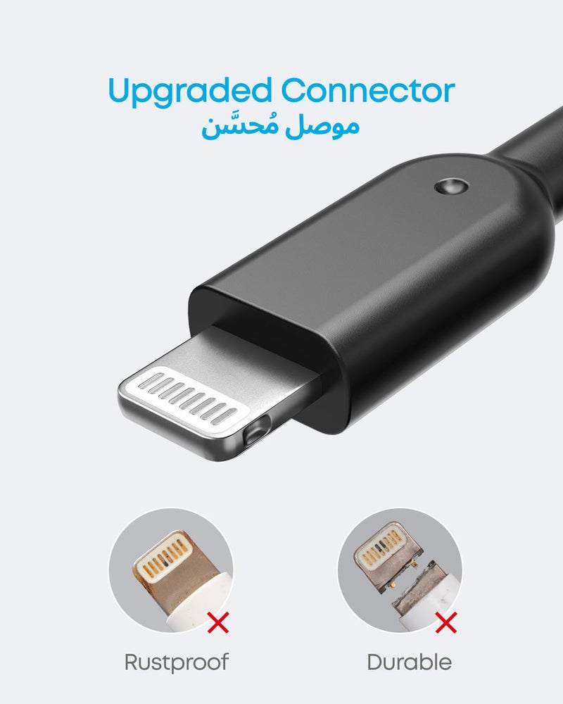Anker Powerline II Lightning Cable, [3ft MFi Certified] USB Charging/Sync Lightning Cord Compatible with iPhone 14 Plus 14 14 Pro Max 13 13 Pro 12 11 X XS XR 8 7 6S 6 5, iPad and More(Black) - Image 2