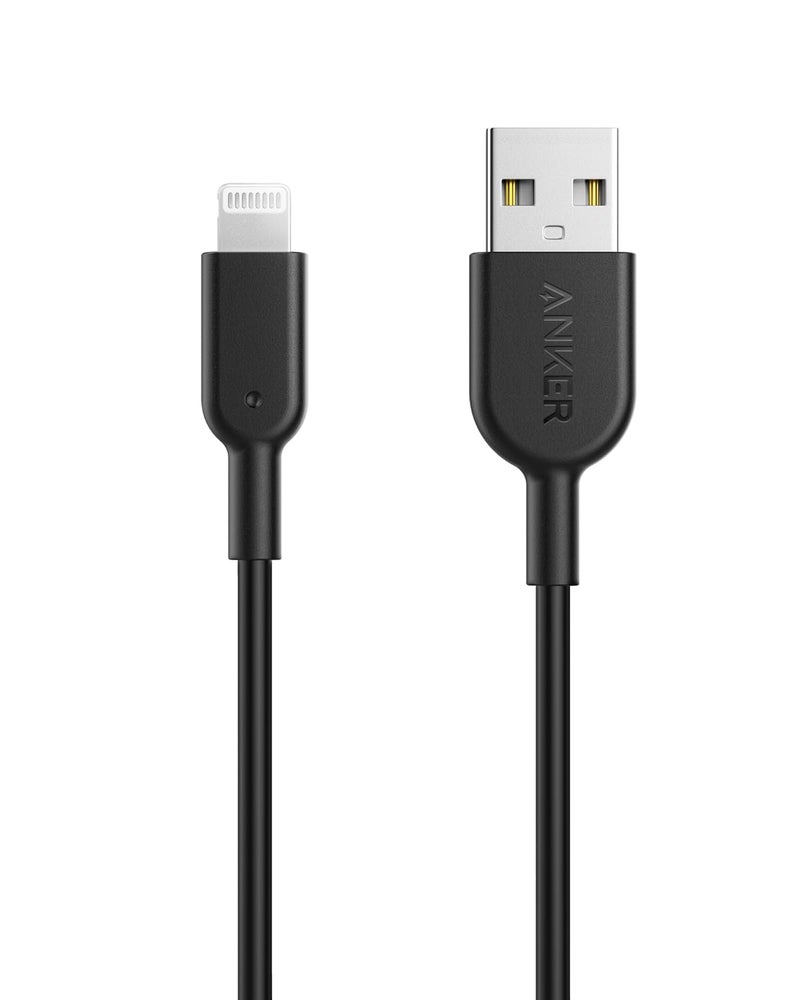 Anker Powerline II Lightning Cable, [3ft MFi Certified] USB Charging/Sync Lightning Cord Compatible with iPhone 14 Plus 14 14 Pro Max 13 13 Pro 12 11 X XS XR 8 7 6S 6 5, iPad and More(Black) - Image 1