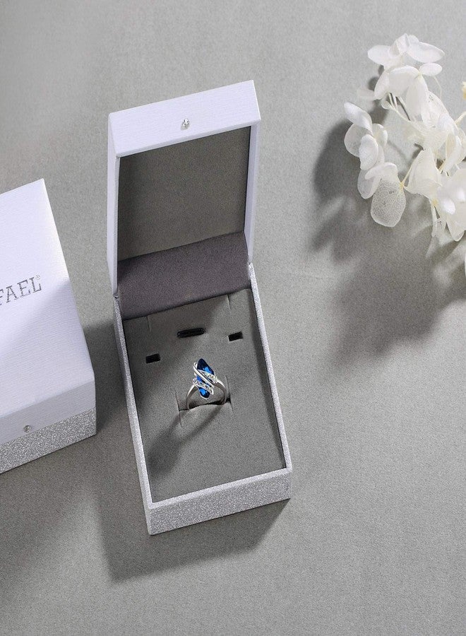 Leafael Wish Stone Women's Adjustable Crystal Open Ring (Sapphire Blue Silver Tone) Gifts for Women Mother Daughter September Birthstone Jewelry, Size 6.5-8 - Image 5