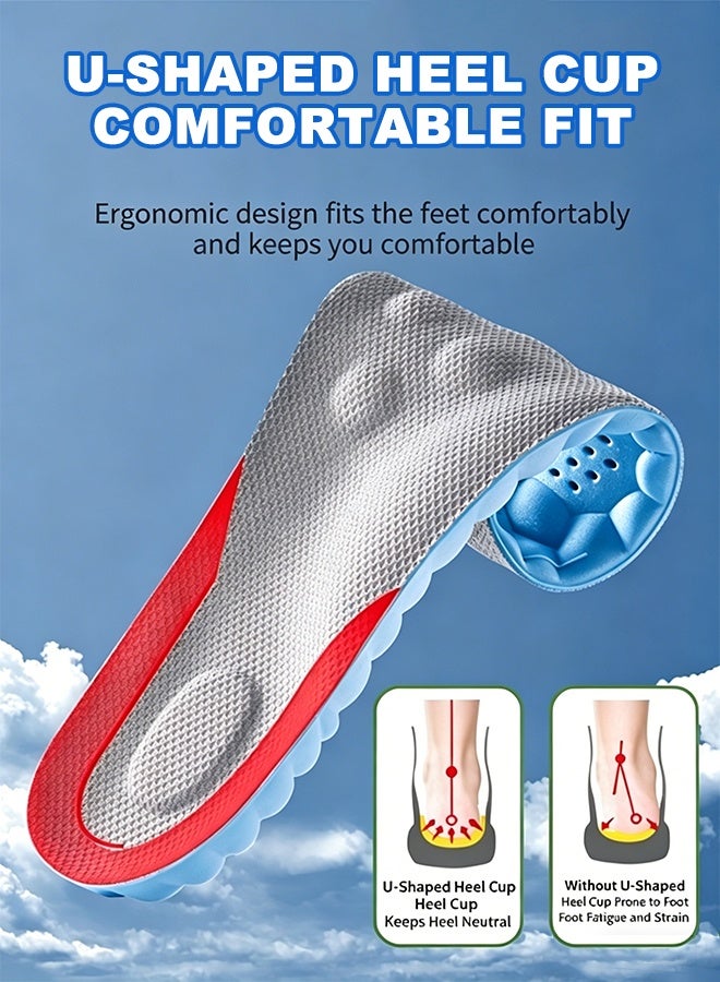 YIM-VIBEHAUS 1Pair Breathable Shock Sport Insole 41-42, Cut-To-Fit Shoe Cushion,  Comfortable Insoles Relieve Foot Pain& Pressure Pain Cushion for Women & Men, Suitable for Athletic Casual & Work - Image 2