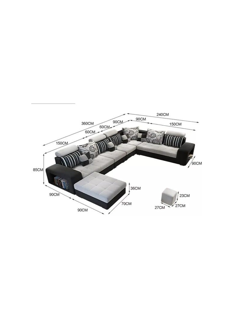 Ripple FURNITURE Simple Leisure  Fashion  Fabric Combination Living Room Sofa  Set  - Image 2