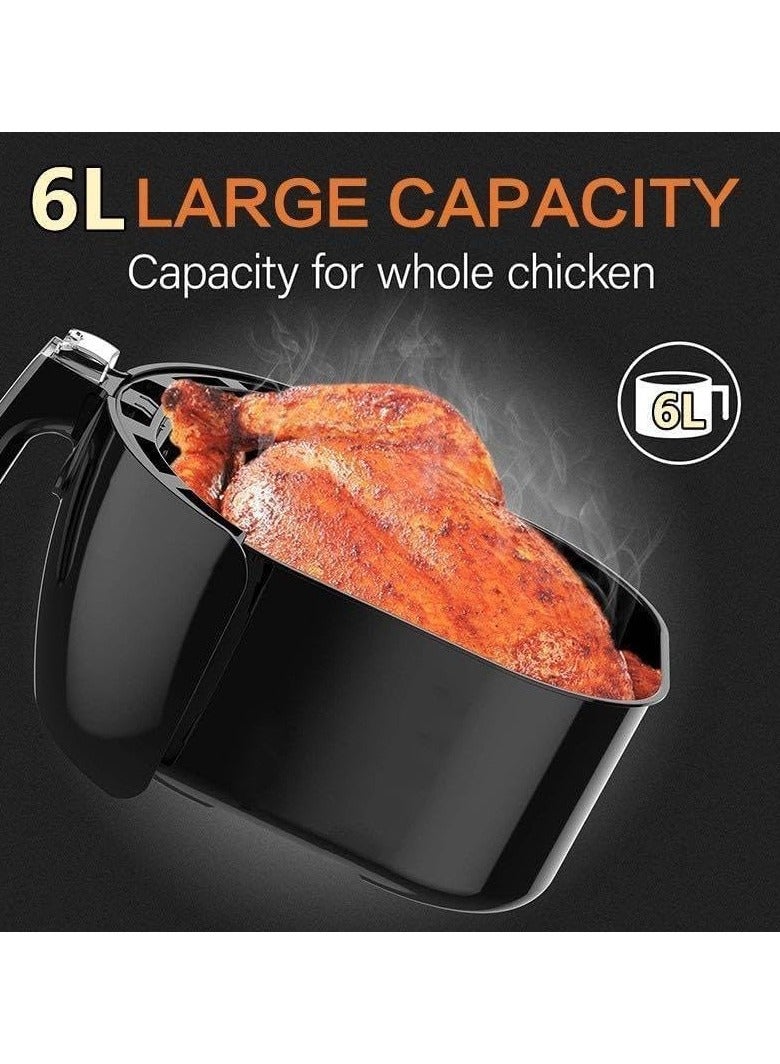Yameem Digital Air Fryer Oven, 6L Capacity, 2400W, 6 Pre-Set Functions, LCD Smart Touch Screen, Non-Stick Basket, BPA Free, Dishwasher Safe - Image 4