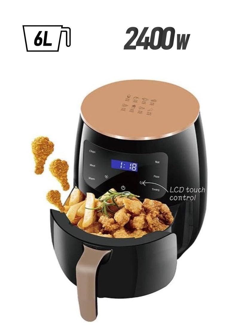 Yameem Digital Air Fryer Oven, 6L Capacity, 2400W, 6 Pre-Set Functions, LCD Smart Touch Screen, Non-Stick Basket, BPA Free, Dishwasher Safe - Image 1