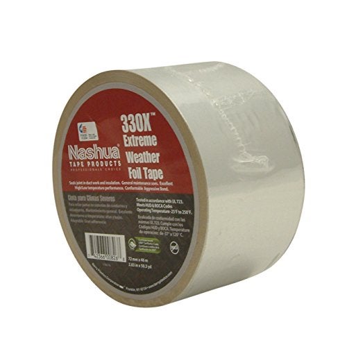 Nashua 330X Extreme Weather HVAC Foil, Metal, Aluminum Repair Tape, 3.5 mil Thick, 46m Length, 72 mm Width - Image 1