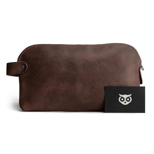 Hide & Drink, Large Rustic All Purpose Dopp Kit Utility Bag for Cords & Chargers, Travel Bag, Multi-Purpose Bag, Full Grain Leather, Handmade, Espresso - Image 5