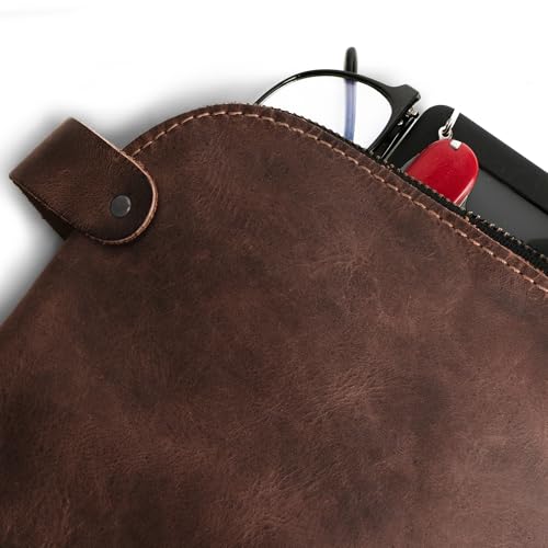Hide & Drink, Large Rustic All Purpose Dopp Kit Utility Bag for Cords & Chargers, Travel Bag, Multi-Purpose Bag, Full Grain Leather, Handmade, Espresso - Image 3