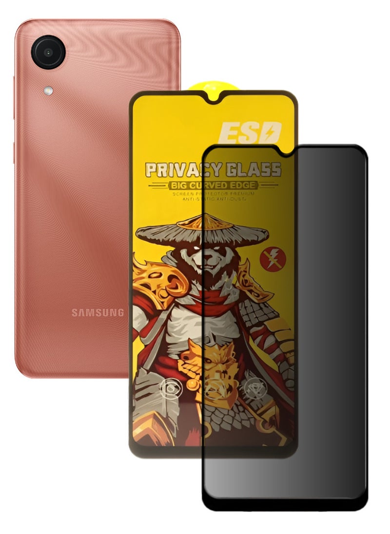ESD Tempered Dustproof Privacy Glass Screen Protector Compatible For Samsung Galaxy A03 Core - Image 1