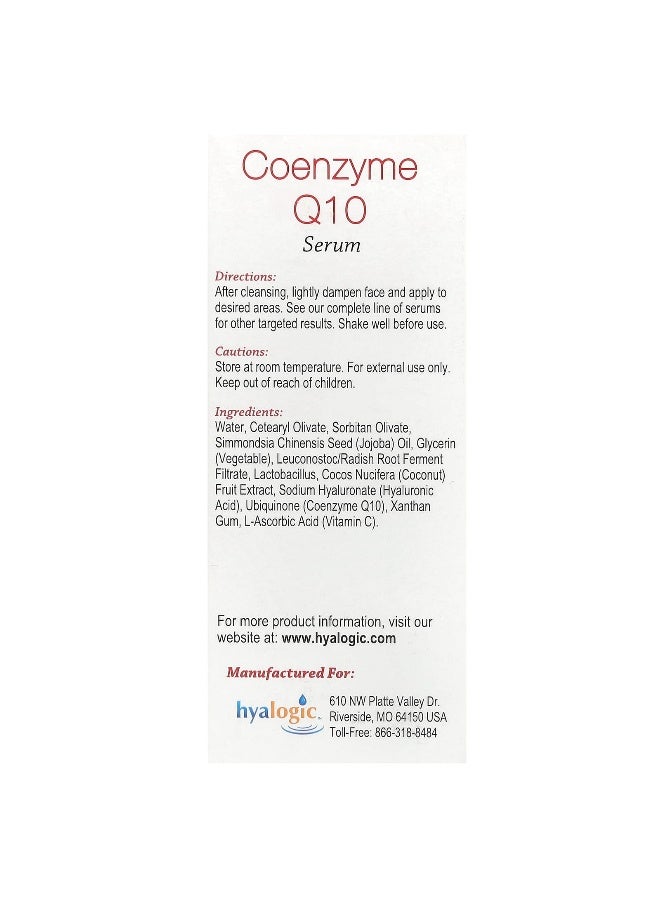 Hyalogic Hyalogic, Coenzyme Q10 Serum with Hyaluronic Acid, Fragrance Free, 1 fl oz (30 ml)  - Image 3
