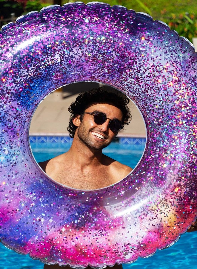 Poolcandy Relax in Style with The 48-inch Inflatable Galaxy Deep Space Glitter Pool Float - Durable, Comfortable, and Easy to inflate - Image 5