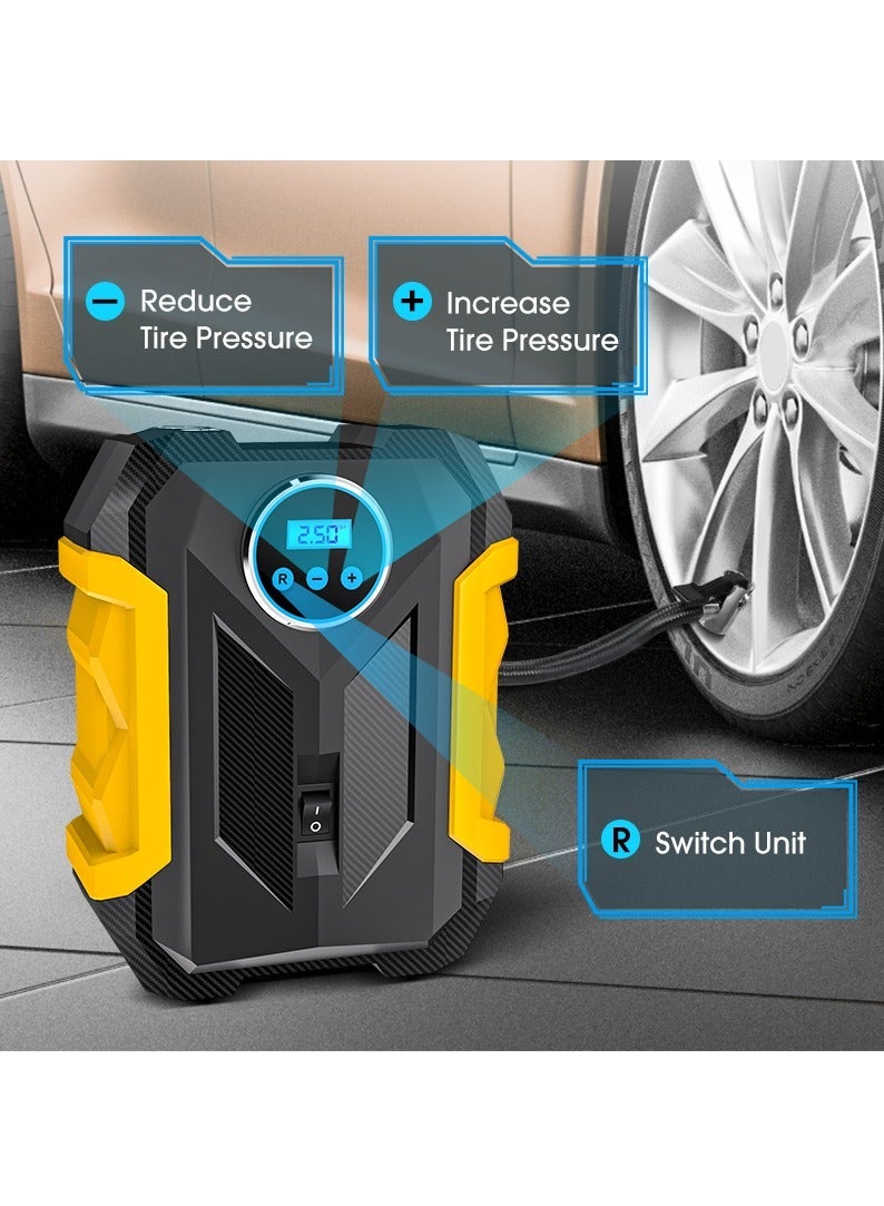 general Portable Automobile Air Compressor Digital Tire Inflation Pump LED Lamp Tire Compression Pump Compressor For Car Motorcy - Image 2