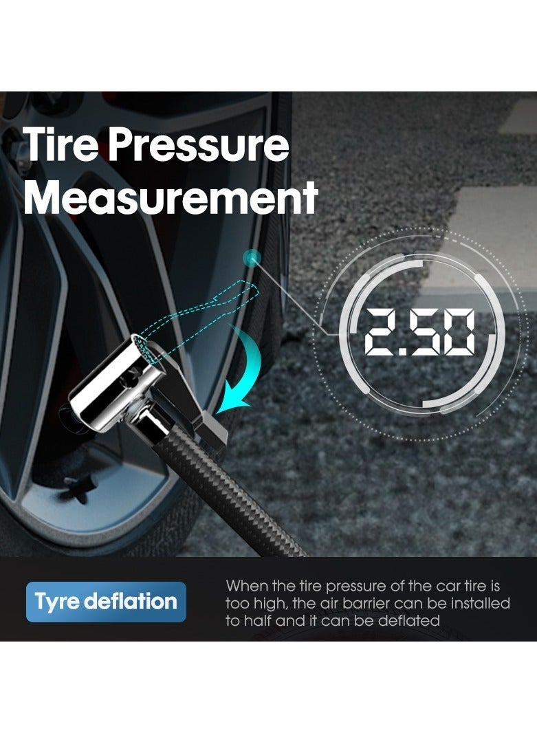 general Portable Automobile Air Compressor Digital Tire Inflation Pump LED Lamp Tire Compression Pump Compressor For Car Motorcy - Image 3