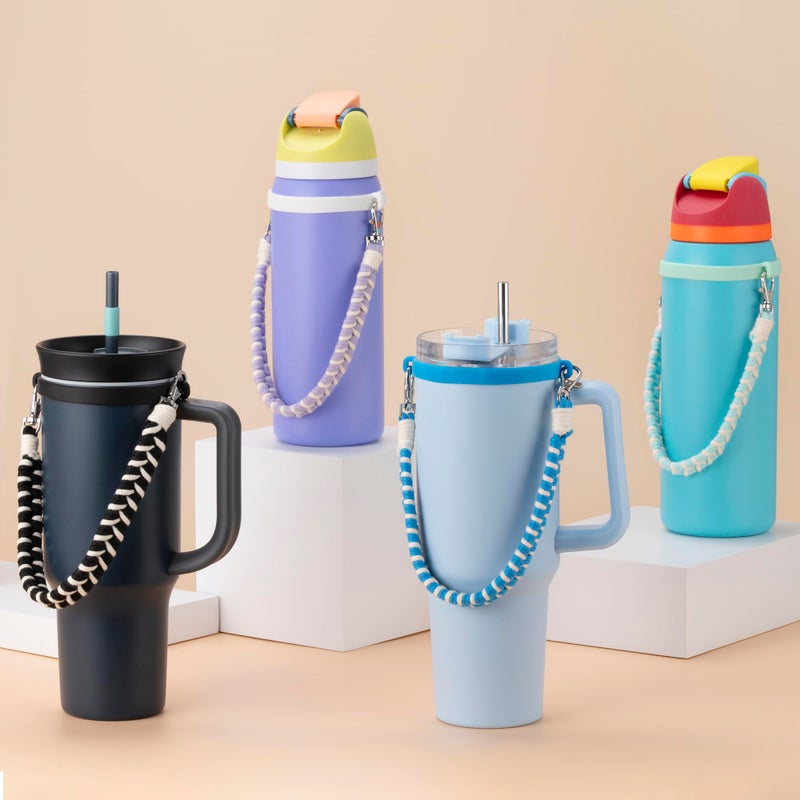 Soledea Water Bottle Handle Strap Compatible with Owala & Stanley Cups, Hand-Woven Lanyards Silicone Water Bottle Sling, Carrier, Holder with Strap - Image 5