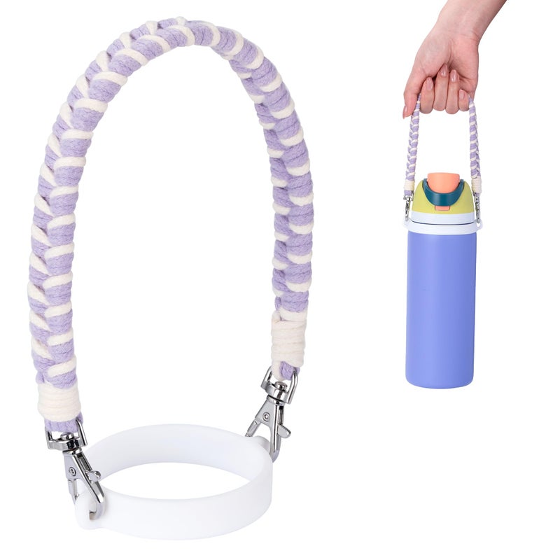 Soledea Water Bottle Handle Strap Compatible with Owala & Stanley Cups, Hand-Woven Lanyards Silicone Water Bottle Sling, Carrier, Holder with Strap - Image 1