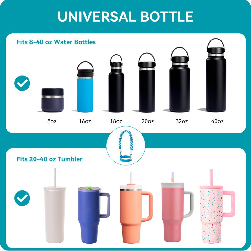 Soledea Water Bottle Handle Strap Compatible with Owala & Stanley Cups, Hand-Woven Lanyards Silicone Water Bottle Sling, Carrier, Holder with Strap - Image 4