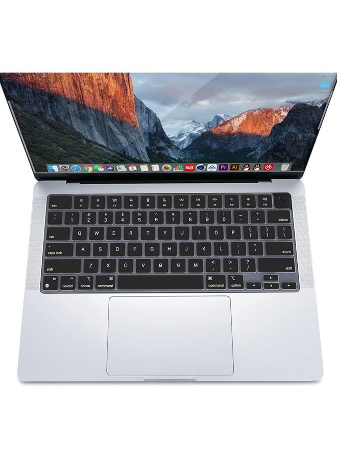 سجيت غطاء لوحة مفاتيح فاخر نحيف جدًا لجهاز MacBook Pro مقاس 14 و16 إنش 2021–2025 ‏M5 M4 M3 M2 M1 Pro/Max‏، وMacBook Air مقاس 15 و13.6 إنش بمعالج ‏M4 M3 M2‏ ‏A3434 A3241 A3114 A2941 A3240 A3113 A2681‏، لون أسود بتخطيط أمريكي ANSI - Image 4
