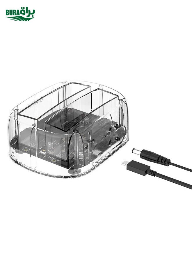 BURAQ ORICO 6239C3 2.5/3.5inch 2 Bay Transparent Type-C Hard Drive Dock  - Image 4