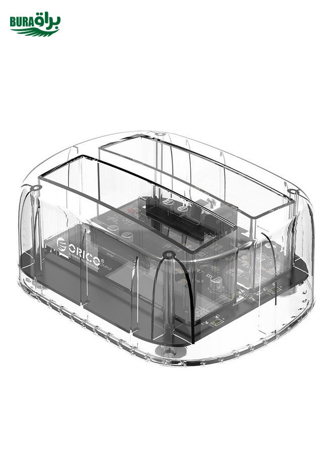 BURAQ ORICO 6239C3 2.5/3.5inch 2 Bay Transparent Type-C Hard Drive Dock  - Image 3
