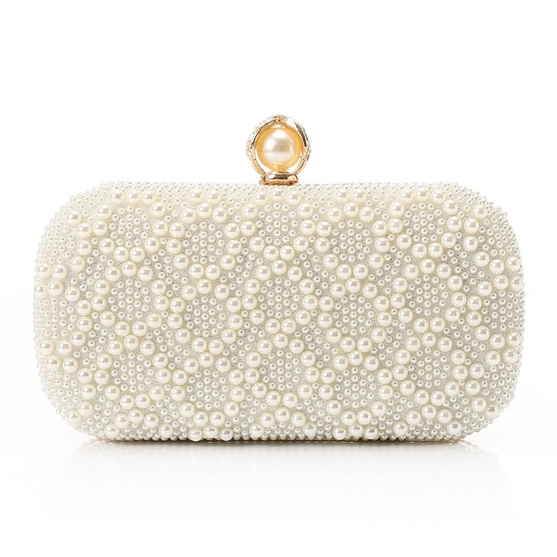 مستر.جو كلاتش سواريه بيضاوية الشكل مزينة باللؤلؤ - بيج - Image 3