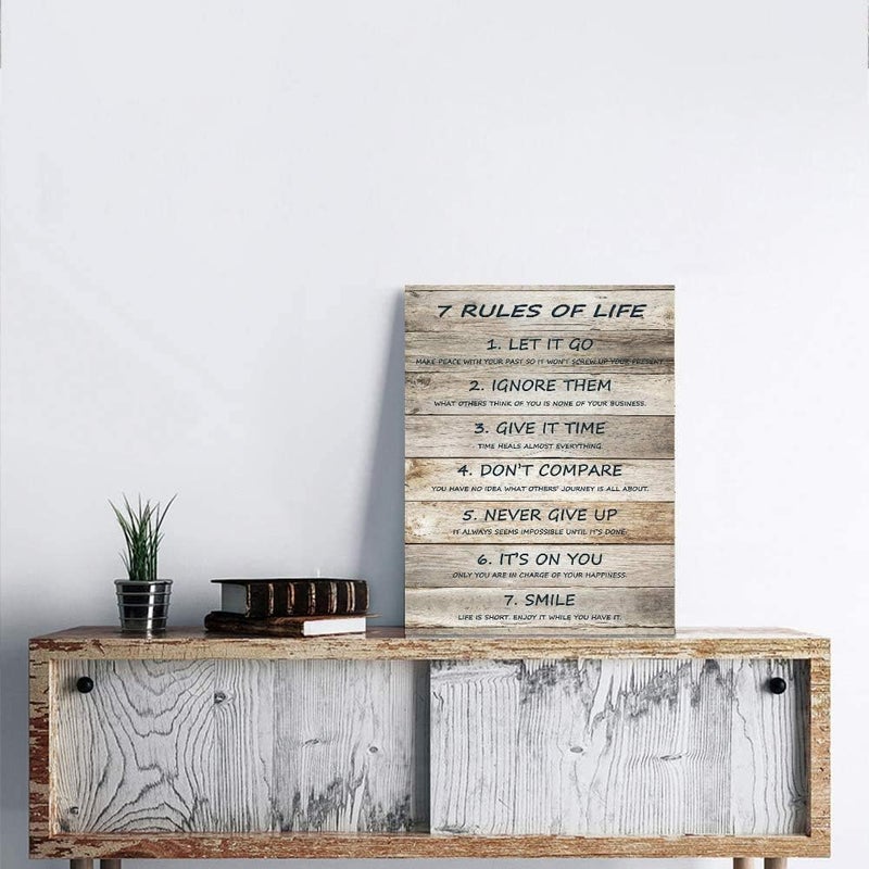 Paimuni 7 Rules of Life Motivational Canvas Print - Image 4