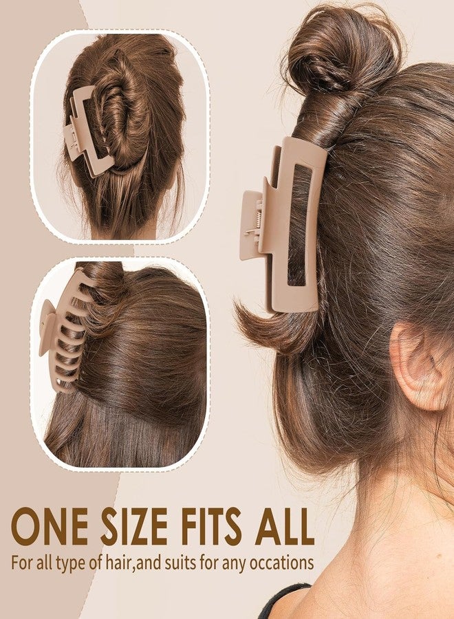 BIG BOX 8-pcs Hair Claw Clips for Women Matte Non-Slip | 4.3 inch & 3.5 inch Hair Clips | Strong Hold for Thick/Thin Hair & Curly Hair | Neutral Colors, All-Day Secure Grip - Image 5