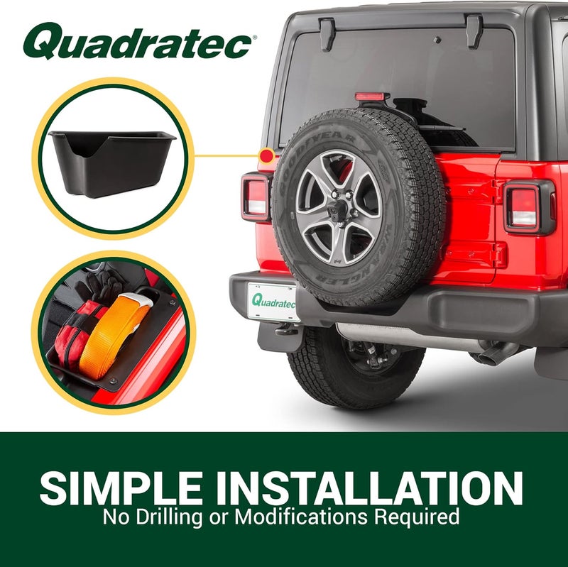 Quadratec Rear Wheel Well Storage Organizer Bin, 2-Piece Set for Jeep Wrangler JL Unlimited 4-Door (2018-2022) - Image 4