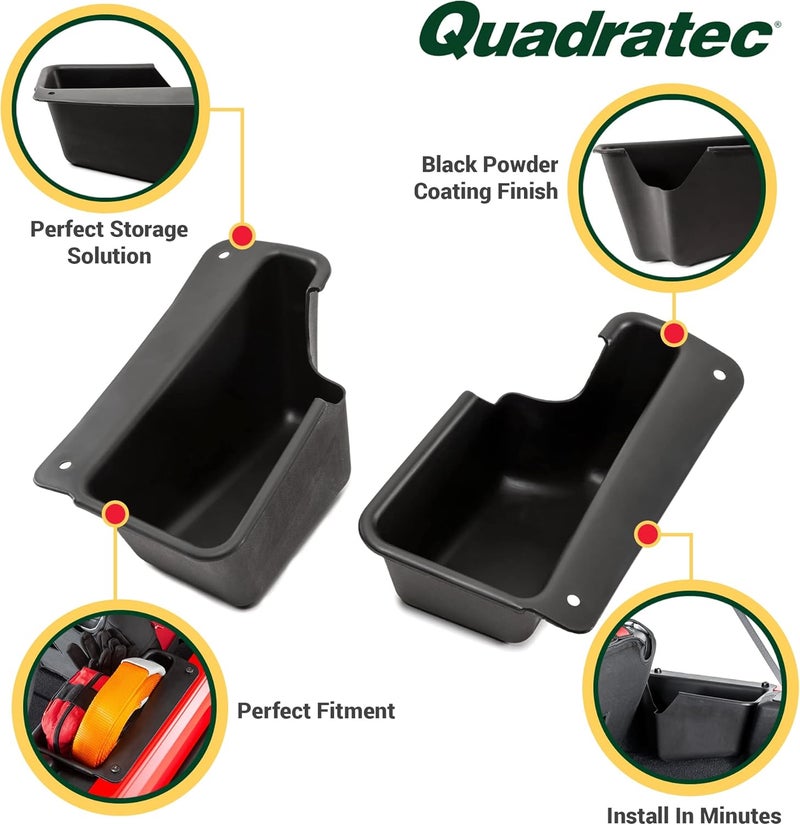 Quadratec Rear Wheel Well Storage Organizer Bin, 2-Piece Set for Jeep Wrangler JL Unlimited 4-Door (2018-2022) - Image 5