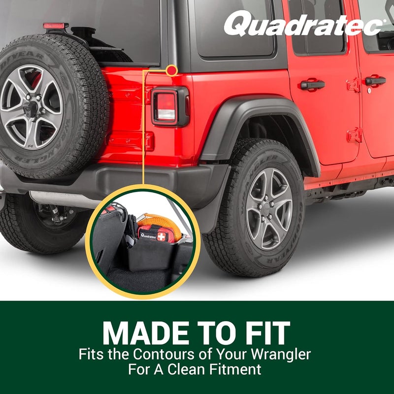 Quadratec Rear Wheel Well Storage Organizer Bin, 2-Piece Set for Jeep Wrangler JL Unlimited 4-Door (2018-2022) - Image 3