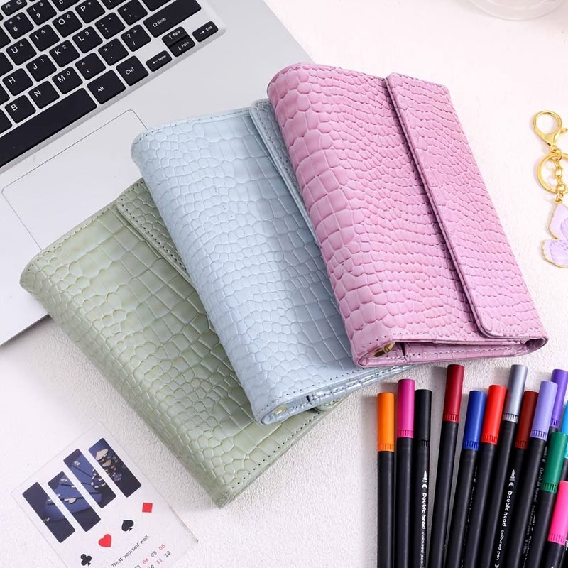 Blue Glossy Binder Set with 12 Watercolor Pens Square Design - Image 4
