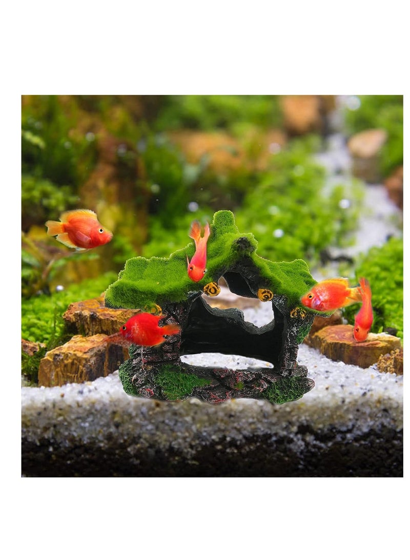 KASTWAVE Aquarium Decoration House 2 Pack Resin Hollow Hideout House Fish Log Driftwood Fish Tank Accessories Cave Ornament for Small Fish Shrimp to Rest and Breed Hiding - Image 4