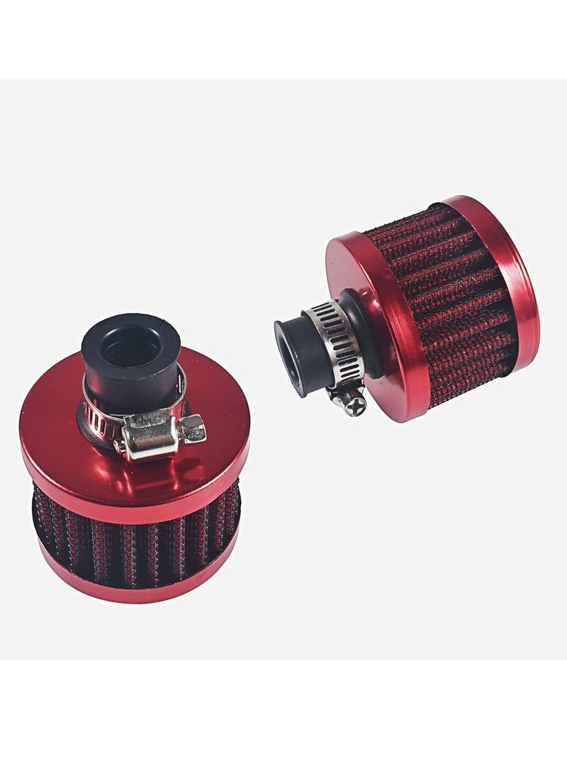 رويال ROYAL - AICARS فلتر سحب الهواء البارد مقاس 12 مم لمدخل هواء فتحة تهوية توربو للدراجات النارية - قطعتان (DYT-0416) (أحمر) - Image 1