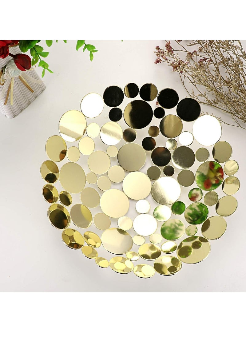 Generic Metal Fruit Bowl Large Round Storage Baskets Creative Table Fruit Stand Decorative Round Storage Tray for Bread Fruit Snacks Candy Households Items Gold  - Image 5