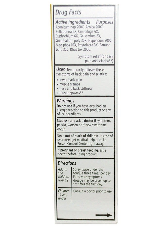 Liddell Homeopathic Back Pain/Sciatica 1 Oz2 - Image 2