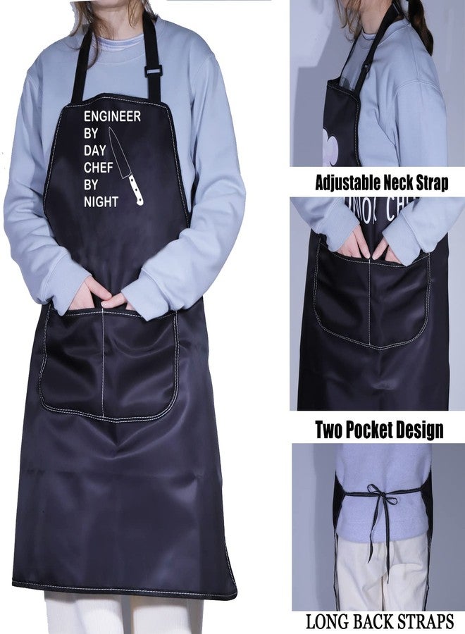 PXTIDY Funny Engineer Gift Kitchen Apron Cooking Lover Gift Engineer By Day Chef By Night Cooking Chef Apron Engineer Geek Gift (Black) - Image 5