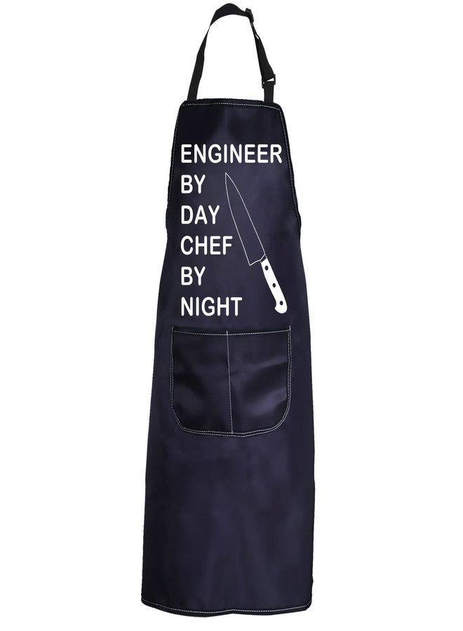 PXTIDY Funny Engineer Gift Kitchen Apron Cooking Lover Gift Engineer By Day Chef By Night Cooking Chef Apron Engineer Geek Gift (Black) - Image 1